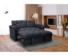 Viral sofa returns Pull Out Black velvet Double Sofa Bed 2 Seater Sleeper