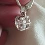 Classic silver drop earrings with cubic zirconia. Image 7