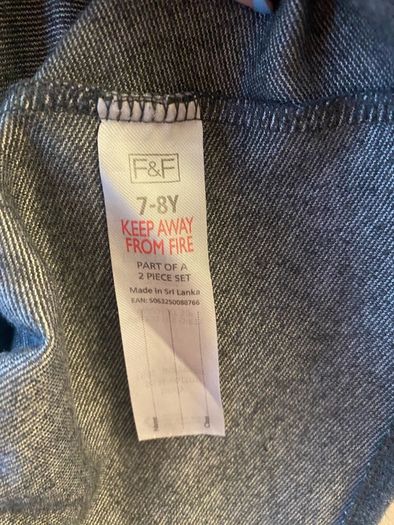 F&F grey pinafore x2 age 7-8