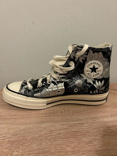 Brand New Converse Chuck Taylor Floral Black Silver UK 4