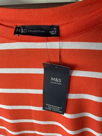dress Bnwt Marks & Spencer striped short sleeve tshirt dress size 10