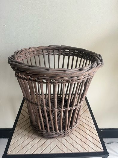 Mid Century Whicker Waste Paper Bin