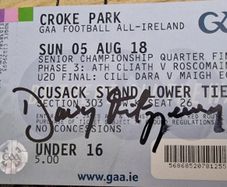 Davy Fitzgerald signed gaa ticket.