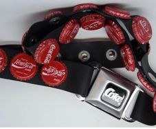 Coca Cola belt with cola caps from all over the world
