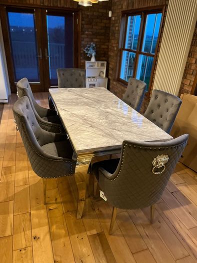 Marble Kitchen Dining Table With 6 Chairs