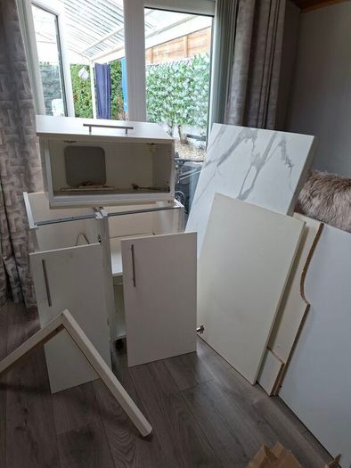 Kitchen, fridge freezer, dining table & chairs