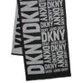 DKNY Donna Karen Authentic Reversible Logo Scarf in Black & Grey Image 3