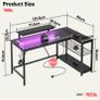 132.5CM L-Shaped Workstation with Carbon Fibre Surface, 3 Power Outlets & 2 USB Ports Image 5