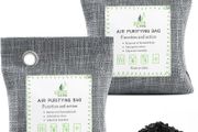 2 Pack Bamboo Charcoal Air Purifying Bags, Activated Charcoal Bags Removes Odors and Moisture, Odor Eliminator for Home, Car, Pets, Bathroom, Basement