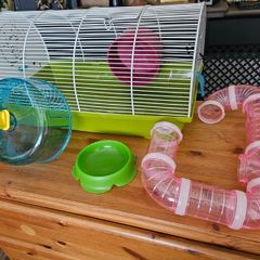 Hamster cage with accessories