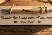 Personalised pen and wooden card