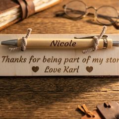 Personalised pen and wooden card
