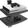 NEW SALE | 2 Floating Shelf Wall bracket with Strengthened Tempered Glass for DVD Players/Cable Boxes/Games Consoles/TV Accessories, 2 Shelves, Black Image 2
