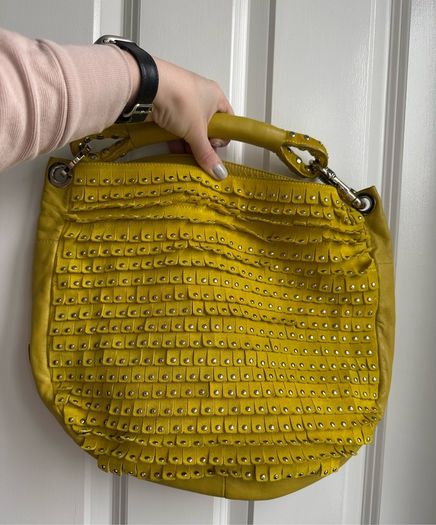Jimmy Choo studded suede and leather hobo