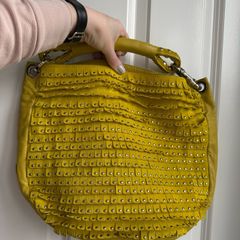 Jimmy Choo studded suede and leather hobo