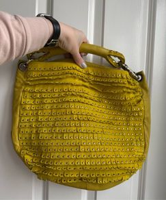 Jimmy Choo studded suede and leather hobo