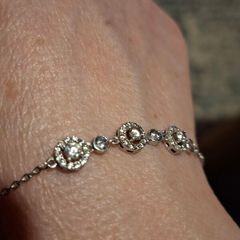 Diamond silver  bracelet