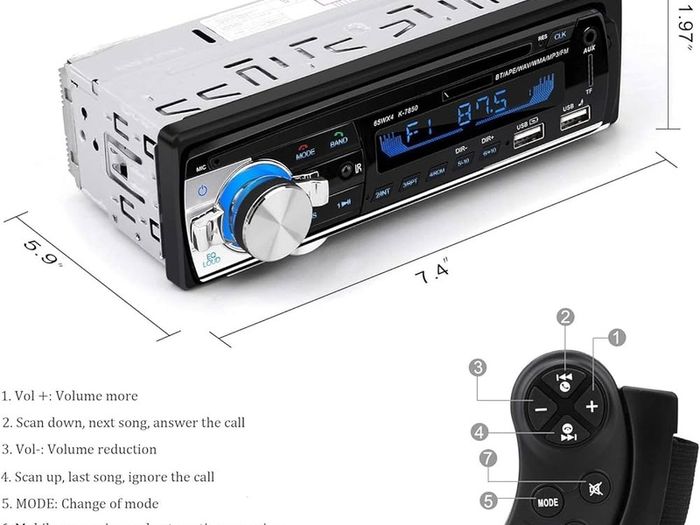 Car Radio Bluetooth Hands-Free, CENXINY 1 DIN Car Stereos with USB and CAR MP3 Player, 4x65W FM Radio, Support IOS and Android Phone