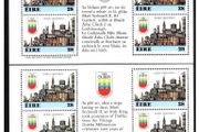 1988 Ireland Dublin Millennium Commemorative Stamp Booklet Panes Mint Never Hinged (MNH). Hiberninan HP29a &amp;b