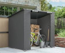 Garage Tent 190x120 cm Waterproof Storage Tent with Roll-up Zipper Door, Vent Window Dark Gray