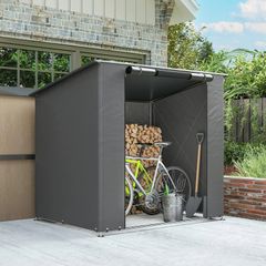 Garage Tent 190x120 cm Waterproof Storage Tent with Roll-up Zipper Door, Vent Window Dark Gray