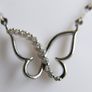 Vintage 925 Sterling Silver Butterfly Women's Pendant Necklace length 14" - 2g Image 4