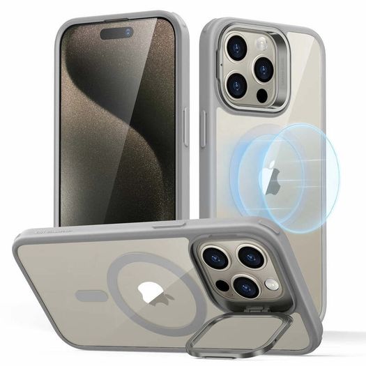 For Apple iPhone 12 Pro Max Skin-Feel Camera Lens Holder Magsafe Case Transparent