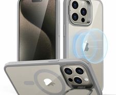 For Apple iPhone 12 Pro Max Skin-Feel Camera Lens Holder Magsafe Case Transparent