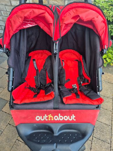 Twin double stroller buggy
