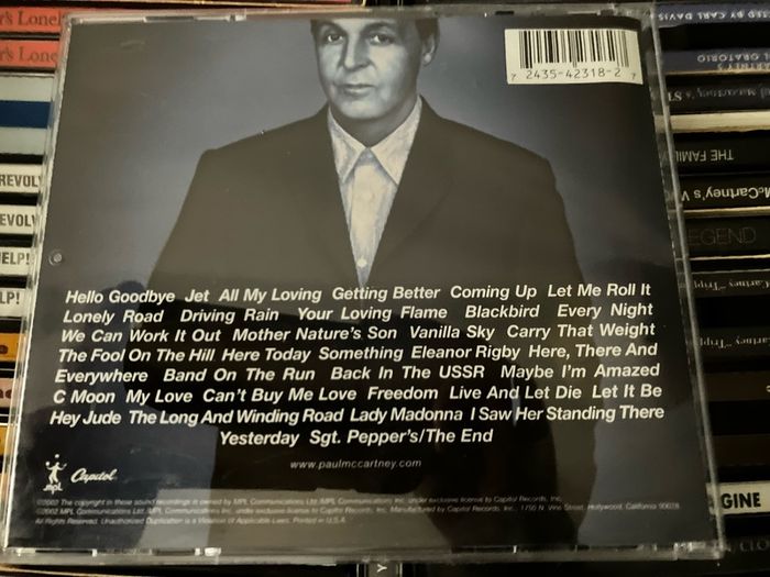 paul mccartney - back in the u.s.  (Live 2002)    CD