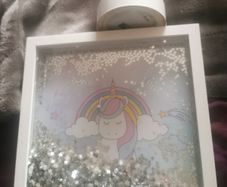 Girls unicorn picture frame and light