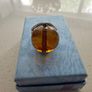 Vintage Amber Marble Spherical Silver Ring Image 3