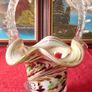 10.75 Inches Tall Murano Millefiori Art Glass Basket Image 6