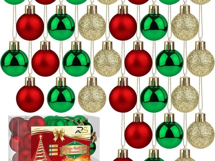 MULTIPLE COLOURS AVAILABLE 36 Pieces 30 mm Christmas Balls Decoration Shatterproof Christmas Tree Baubles Mini Christmas Hanging Ball for Holiday Wedding Party Decoration