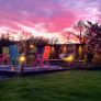 Colourful Solid-Wood Garden Table, 6 Reclining Chairs & Parasol Image 7