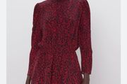 Zara Red &amp; Black Print Dress