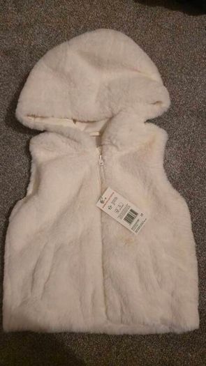 white fluffy girls F&F body warmer