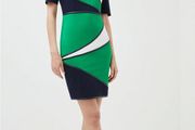 BNWT - KAREN MILLEN Colour Block Jersey Pencil Dress UK 12
