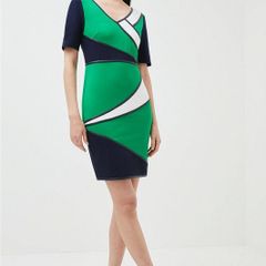 BNWT - KAREN MILLEN Colour Block Jersey Pencil Dress UK 12