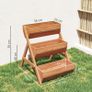 3 Tier Raised Garden Bed Wooden Elevated Planter Box Kit, 66L for Flower, Vegetable, Herb, 65x75x78cm, Brown Image 2