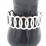 Sterling Silver Open Cuff Circle Link Bangle Bracelet Image 9