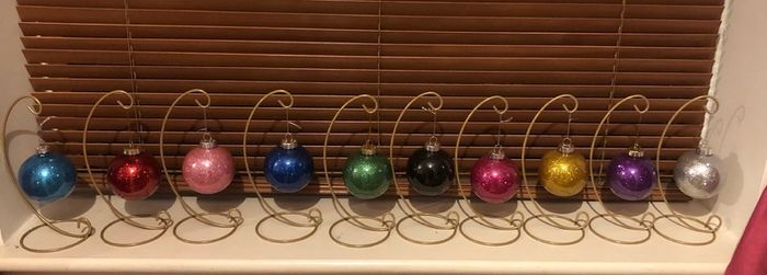 Personalised glitter Christmas baubles
