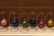 Personalised glitter Christmas baubles