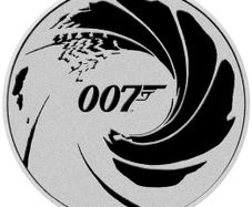 2022 Tuvalu 1 Dollar 1 oz Silver Bullion Coin - James Bond 007 Gun Logo Black Edition (In Capsule)