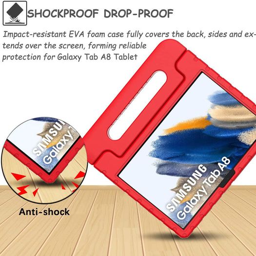 For Samsung Galaxy Tab A8 10.5 2021 Case Kids Shockproof Tablet Smart Cover EVA New Red - FHT14SMTK1
