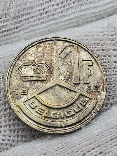Belgium 1989 1 Frank Uncirculated Toned