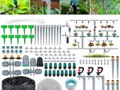 40+2m/132+6.6ft Irrigation Hose, 154Pcs Garden Irrigation System Micro Drip Irrigation Kit with 4-Types Nozzles & 4x6-Way Connector & 1/4