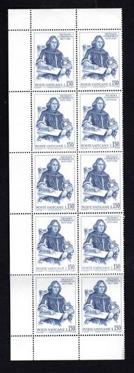 1973 Vatican City The 500th Anniversary of the Birth of Nicolaus Copernicus Commemorative Stamps Block of 10 Mint Never Hinged (MNH)