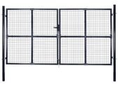 Mesh Garden Gate Galvanised Steel 289x150 cm Grey
