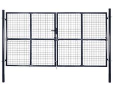 Mesh Garden Gate Galvanised Steel 289x150 cm Grey